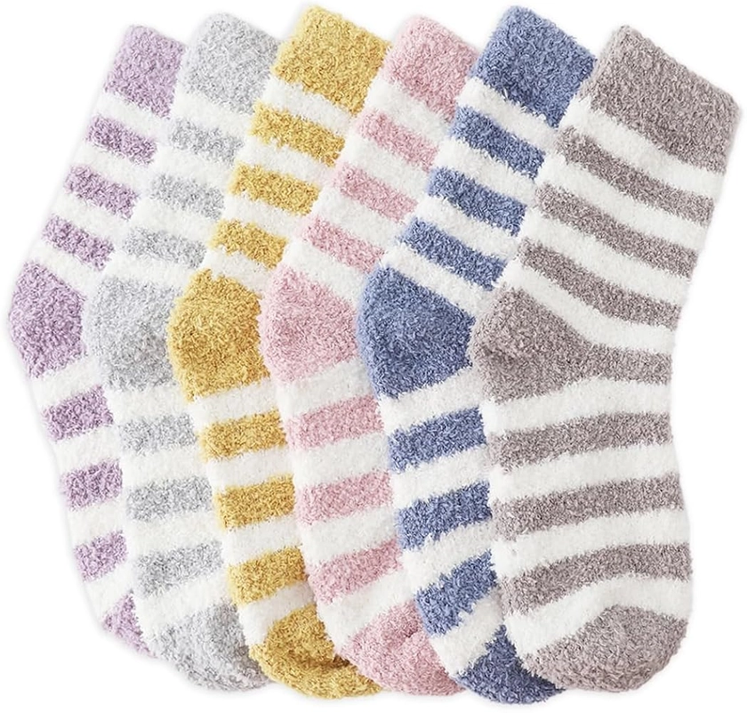 Women's Cozy Fluffy Socks Fuzzy Socks Plush Socks 5,6,7,8 Pairs