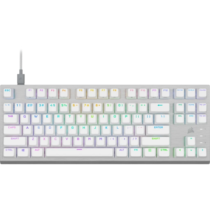 K60 PRO TKL RGB Tenkeyless Optical-Mechanical Gaming Keyboard - CORSAIR OPX Switch - White (NA)