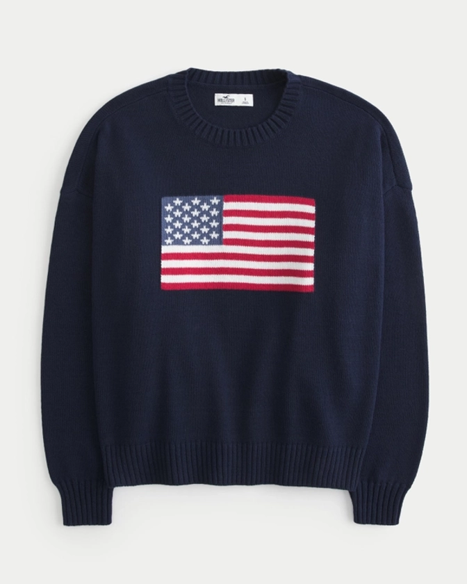 Women's American Flag Graphic Crew Sweater | Women's New Arrivals | HollisterCo.com