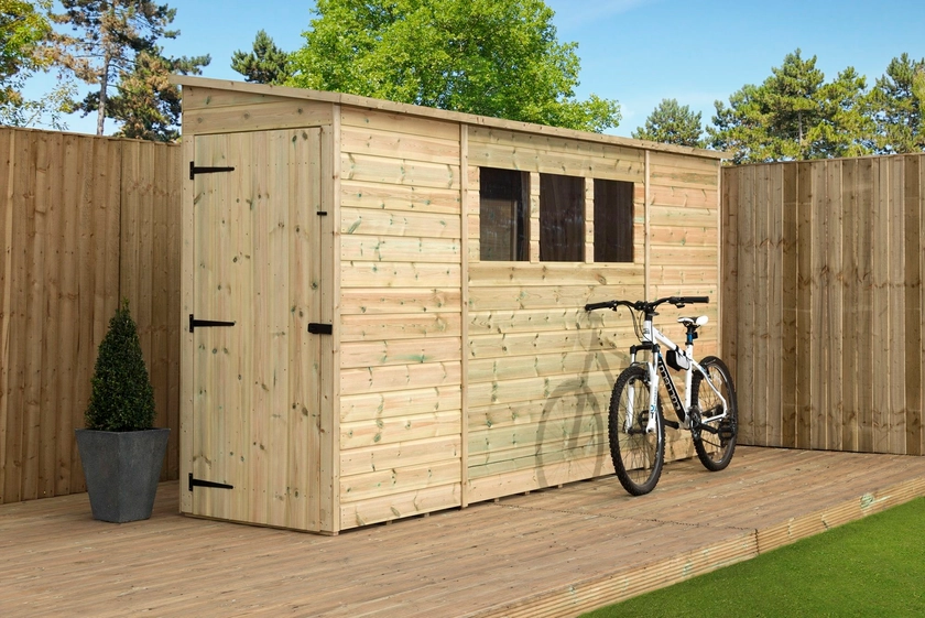 Empire 2800 Pent Garden Shed - 10x3 - Easy Assembly, Buy Now