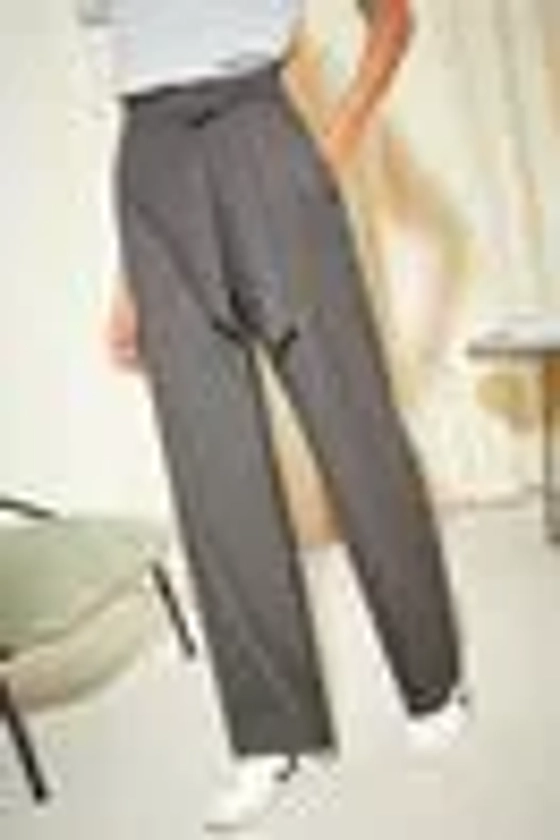 Friends Like These Grey Wide Leg Textured Tailored Trousers