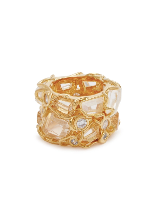 Zimmermann Swirl embellished 20kt gold-plated ring