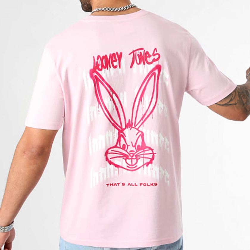 Tee Shirt Oversize Bugs Bunny Back Color Spray Pink Pastel