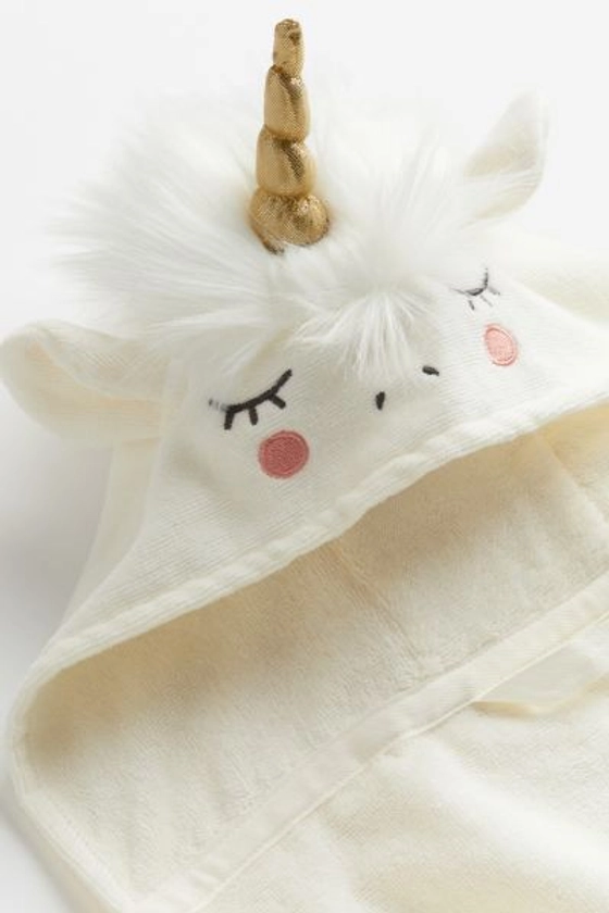 Hooded bath towel - Natural white/Rabbit - Home All | H&M GB