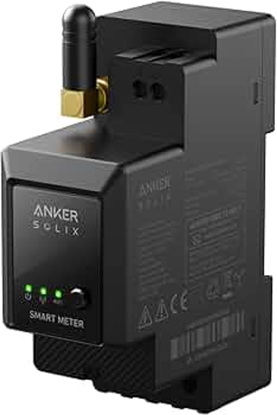 Anker SOLIX compteur intelligent, sans fil, compatible Wi-Fi, Bluetooth et RS-485, durée de vie 10 ans, protection fabricant 2 ans, précision 1 watt, ajustement rapide, configuration facile, économies