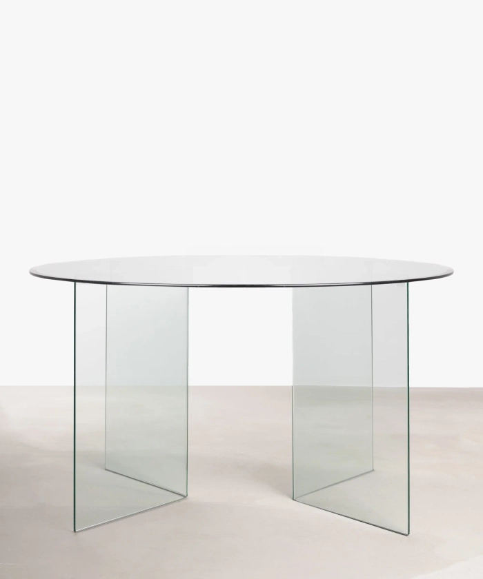 Table à Manger Ronde en Verre Trempé Ona 137 cm | Northdeco