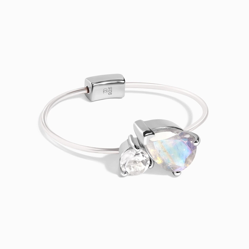 Floating Ring - Toi Et Moi Moonstone & White Topaz – Moon Magic