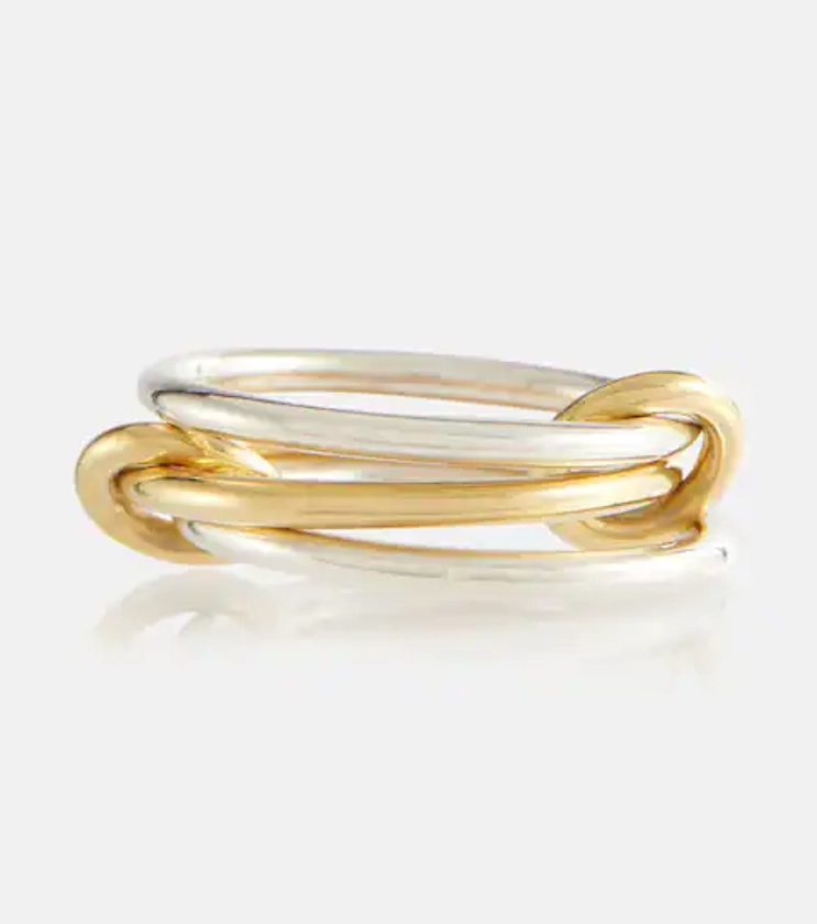 Solarium 18kt yellow gold and sterling silver linked rings in silver - Spinelli Kilcollin | Mytheresa