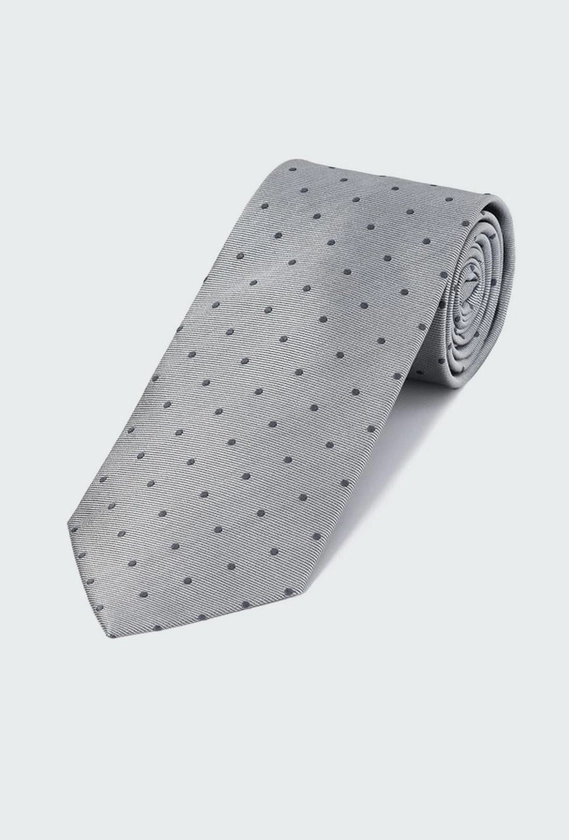 Gray Pindot Tie | INDOCHINO