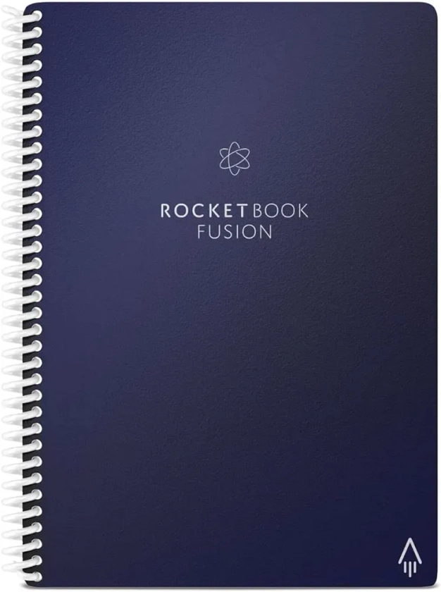 Rocketbook Fusion - Cahier de Notes Effacable, To Do List Bloc Note Numerique, Planificateur, Notebook A5, Listes de Tâches Carnet Spirale, 7 Styles, Gadget Stylo Effacables Pilot Frixion Inclus