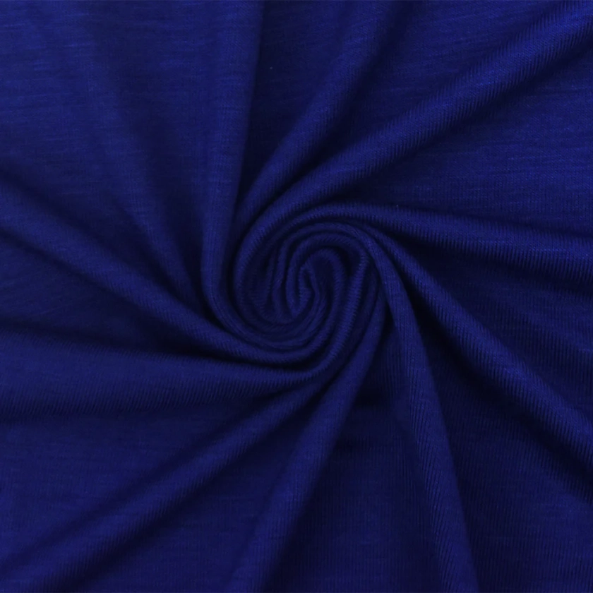 Blue Solid Stretch Spandex Rayon Modal Jersey Knit Fabric