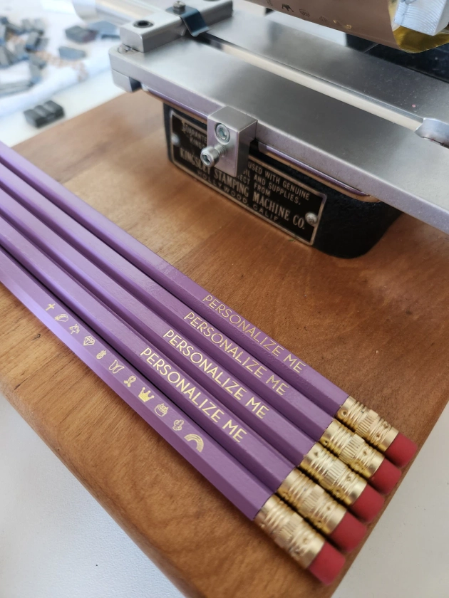 Lilac | Personalized Pencils (Set of 5) Teacher Gift Stocking Stuffer Homeschool Student Friends Gift
