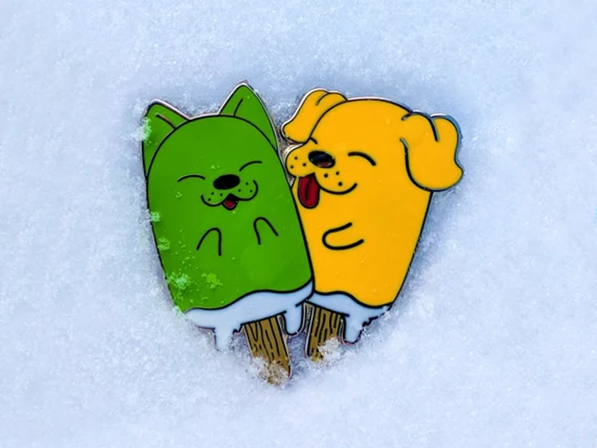 Pupsicle Hard Enamel Pin, Dog, Popsicle, cute food pin