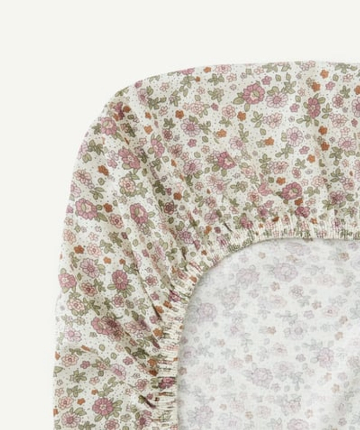 Jollein Drap Housse En Coton Imprimé Fleurs Rétro - Drap Retro Flowers-multicolor - Swatch Imprimé | Tape à l'œil