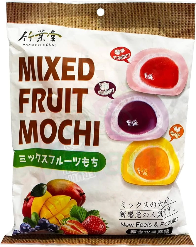 Bamboo House Mixed Fruit Mochi Flavours (Strawberry, Blueberry, Mango) 250g - Asian Food Snacks Korean Sweets Treats