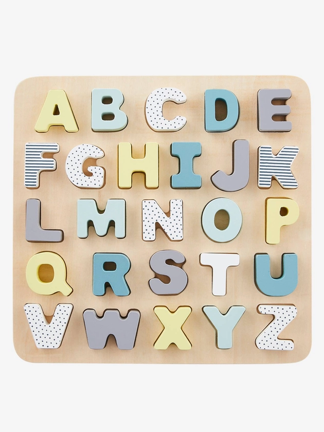 Puzzle lettres à encastrer en bois FSC® multicolore - Vertbaudet