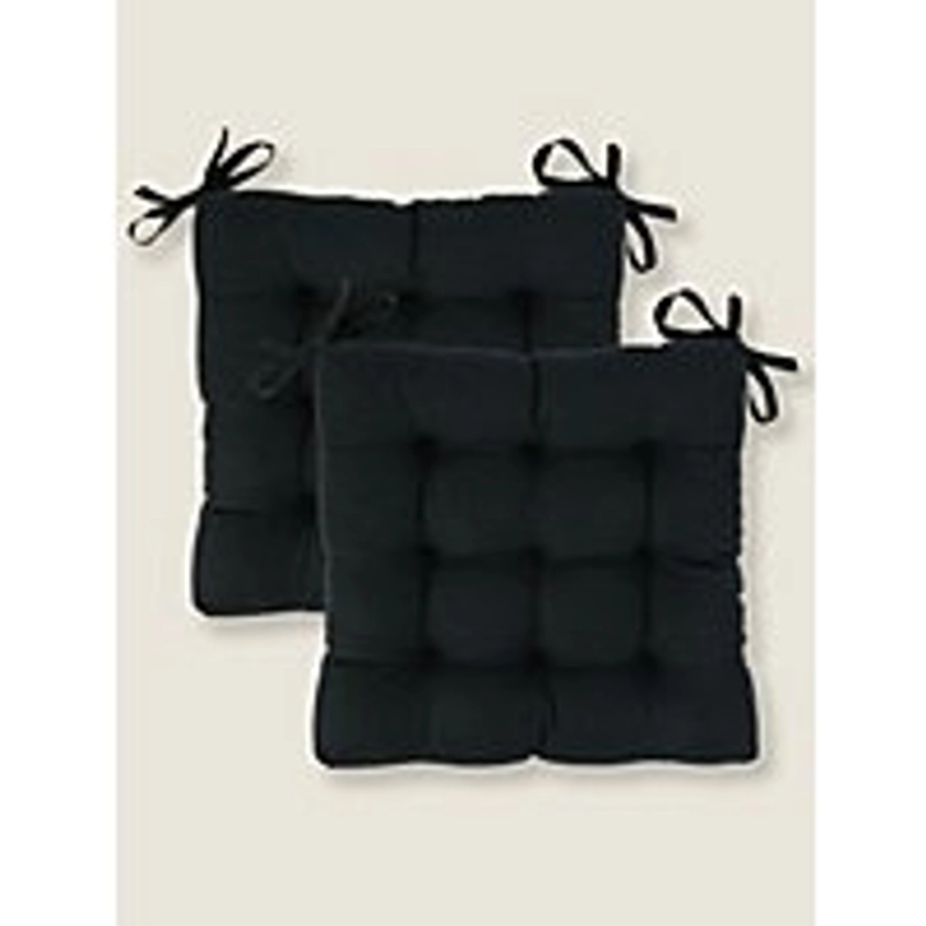 Black Seat Cushion Pad – Set of 2 | Home | George at ASDA