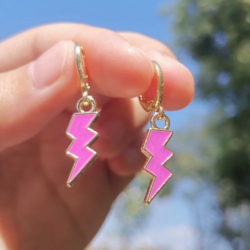 Colorful Preppy Aesthetic Lightning Strike Earrings