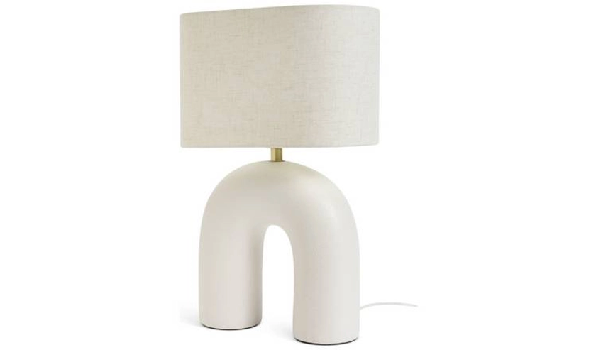 Buy Habitat Wishbone 37cm Ceramic Table Lamp - White & Cream | Table lamps | Habitat