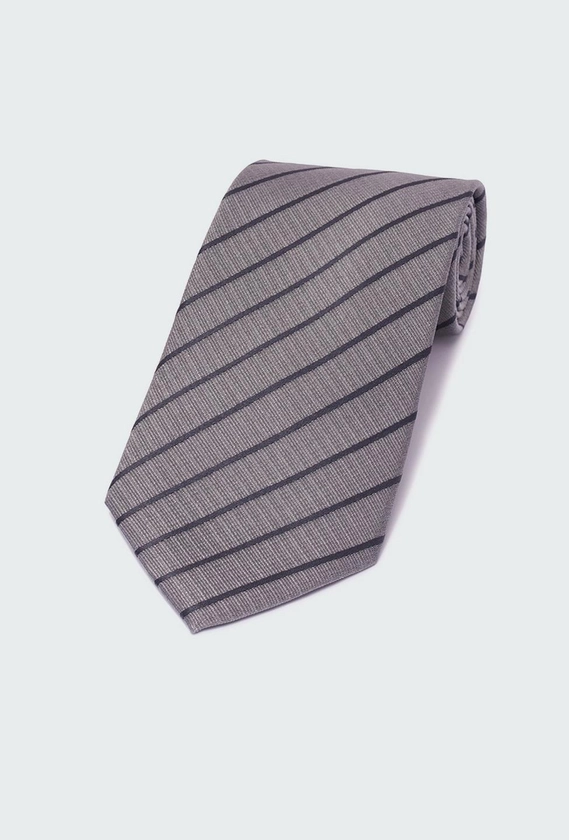 Gray Stripe Tie| INDOCHINO