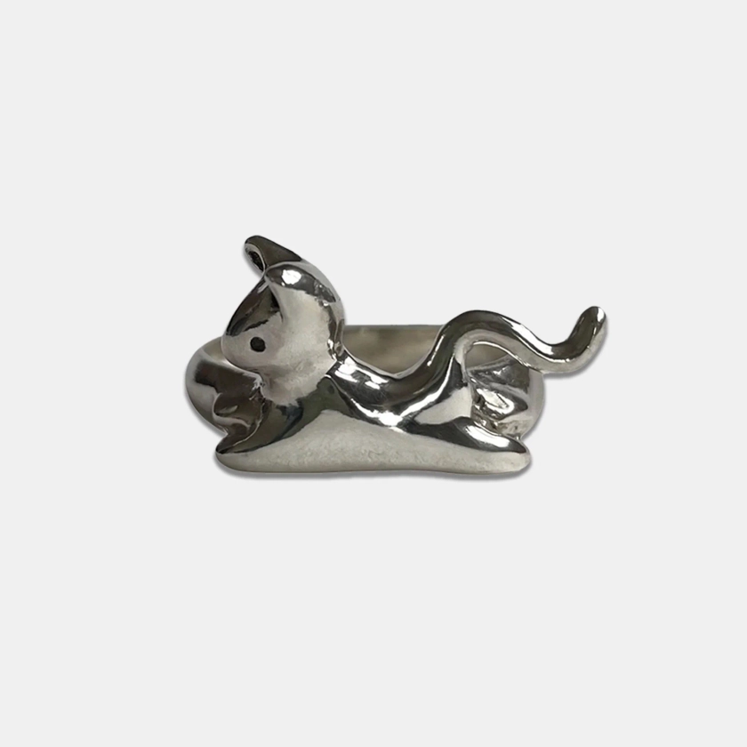 Silver Cat Ring | Pupari