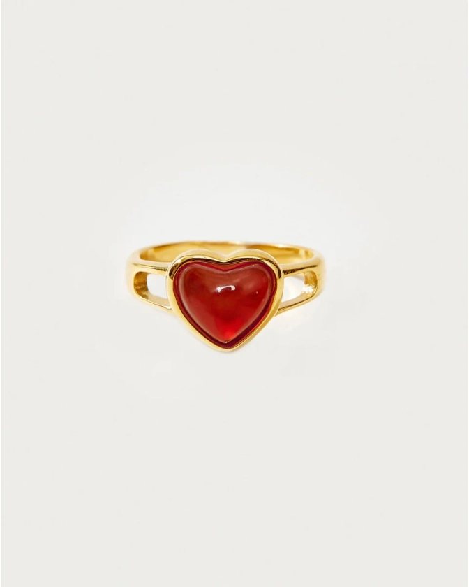 Carnelian Heart Ring | En Route Jewelry | En Route Jewelry