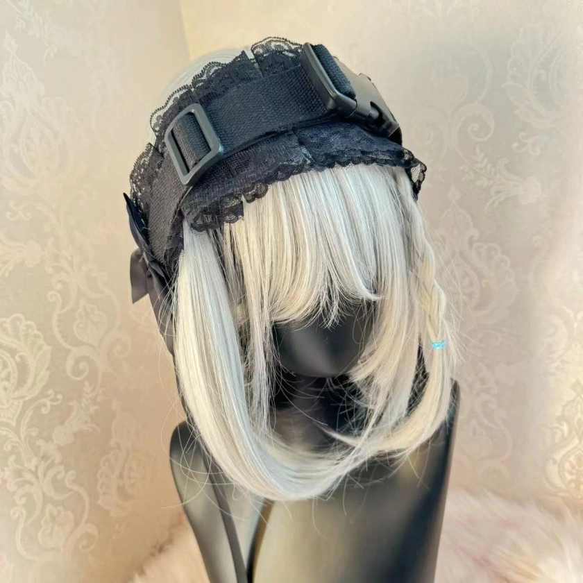 Lolita-Diadema de encaje para el cabello, accesorios para el cabello de Color caramelo, estilo de sirvienta japonesa, estilo Harajuku