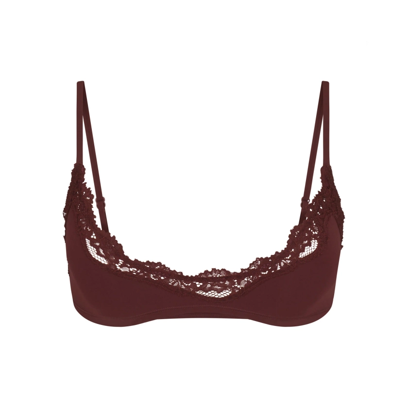 FITS EVERYBODY LACE SCOOP BRALETTE | OXBLOOD