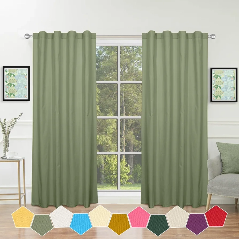 Buy THE LINEN COMPANY Cotton Curtains for Window Set of 2, Long Door Curtains Sun Light Protection for Home Decor, Hangs Elegantly with Back Loops (4.5 X 4 Feet, Avacado Green) Online at Low Prices in India - Amazon.in