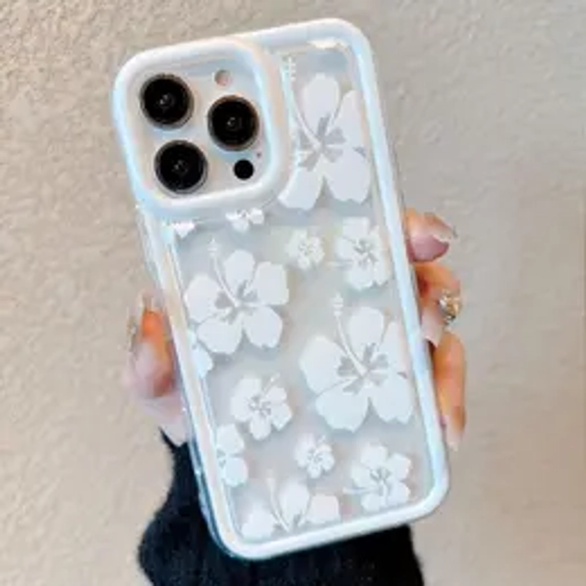 Fall Flower Pattern Phone Case, Summer Anti-fall & Shockproof Phone Protector Cover, Decorative Phone Protective Case Compatible with iPhone 15 iPhone 14 iPhone 13 iPhone 12 11 iPhone 15 Pro Max 15 Plus X XR XS Max