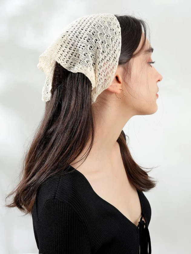 1pc White Knitted Wool Headband Scarf For Autumn/winter | SHEIN UK