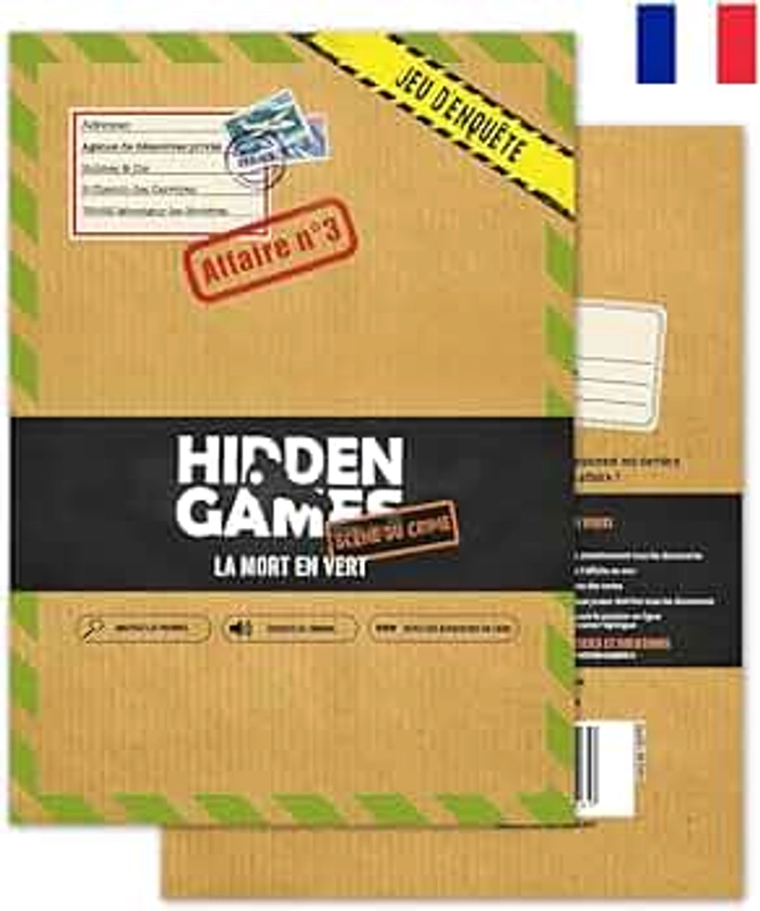 Hidden Games Scène du Crime - La Mort en Vert - Jeu de scène de Crime réaliste, Jeu de détective passionnant, Jeu d'Escape Room