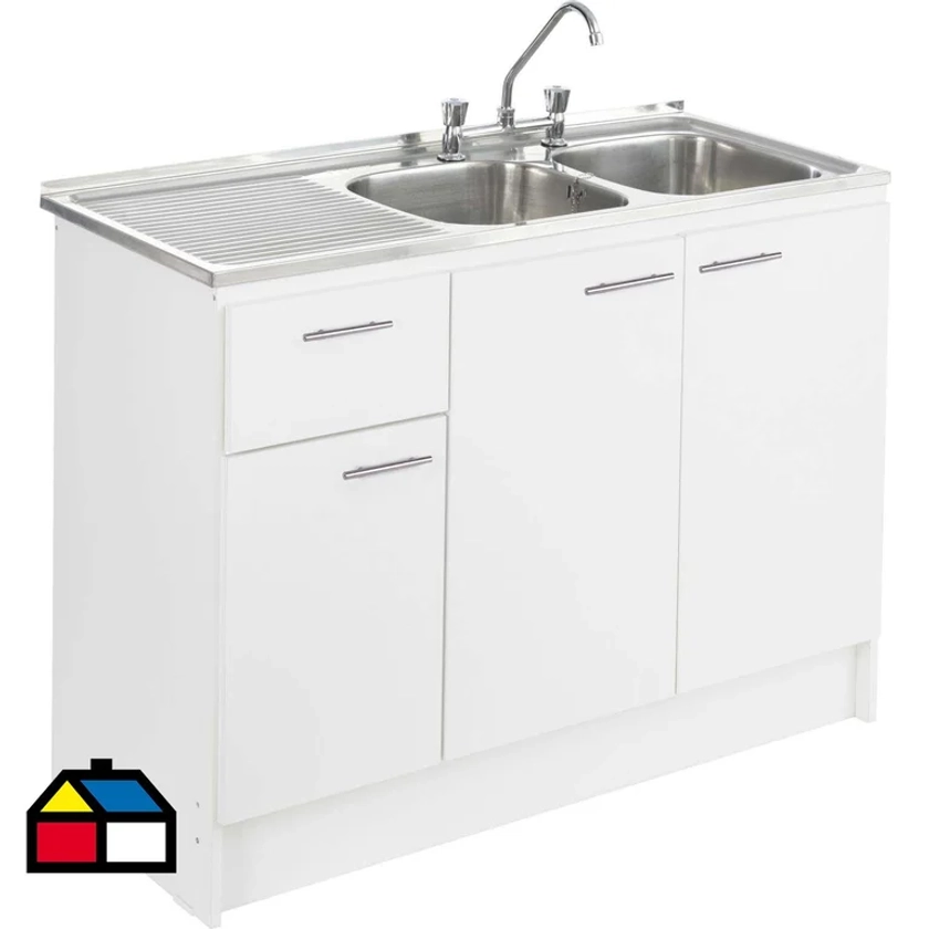 &quot;kit mueble lavaplatos 120 cm izquierdo con rebalse&quot;