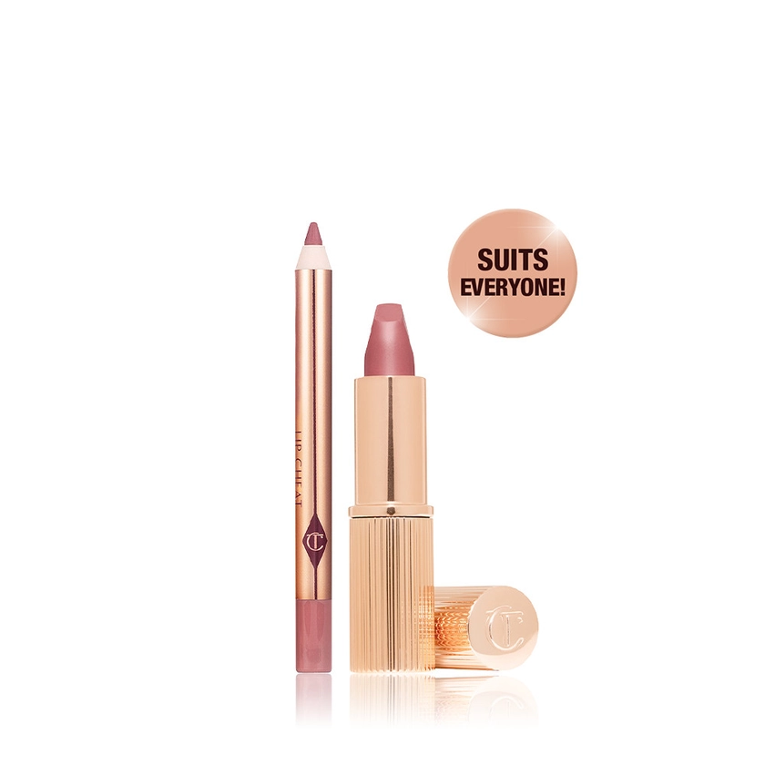 Travel Size Pillow Talk Lip Kit – Mini Nude-pink Lip Liner & Lipstick | Charlotte Tilbury