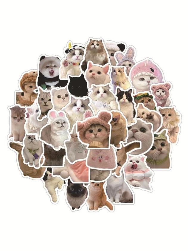 63pcs Assorted Shape Cat Stickers