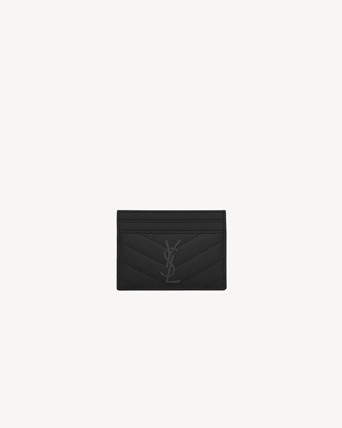 CASSANDRE MATELASSÉ card case in grain de poudre leather | Saint Laurent | YSL.com