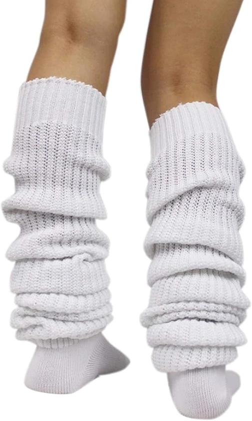 Women's Extra Knit Socks Japanese Style Loose Socks White Lolita Leg Warmer Bubble Slouch Socks