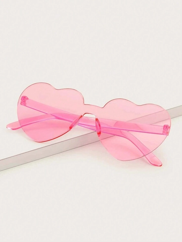 Kawaii Women's Heart-Shaped Plastic Fashion Decorative Glasses