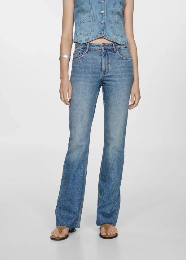 Medium-rise flared jeans