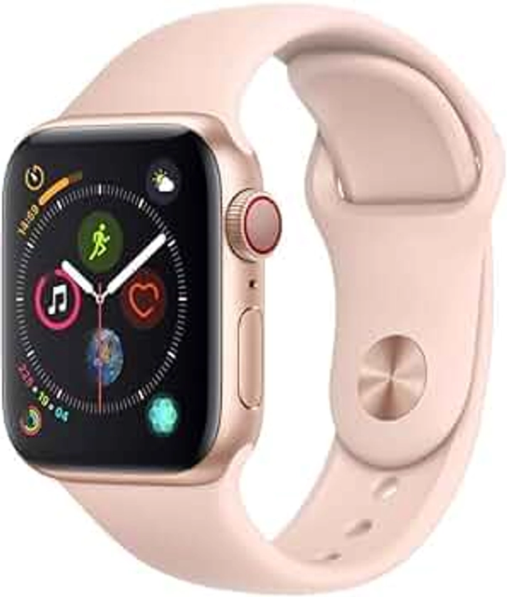 Apple Watch Series 4 (GPS + Cellular, 40mm) - Boîtier En Aluminium Or Avec Bracelet Sport Sable rose (Reconditionné)