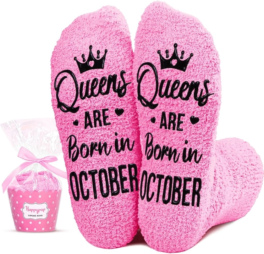 HAPPYPOP Birthday Gifts Ideas Socks for Women - August September October Birthday Presents