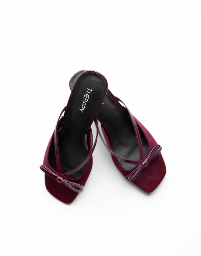 Lulu Heel (Cherry Microsuede) - By Therapy