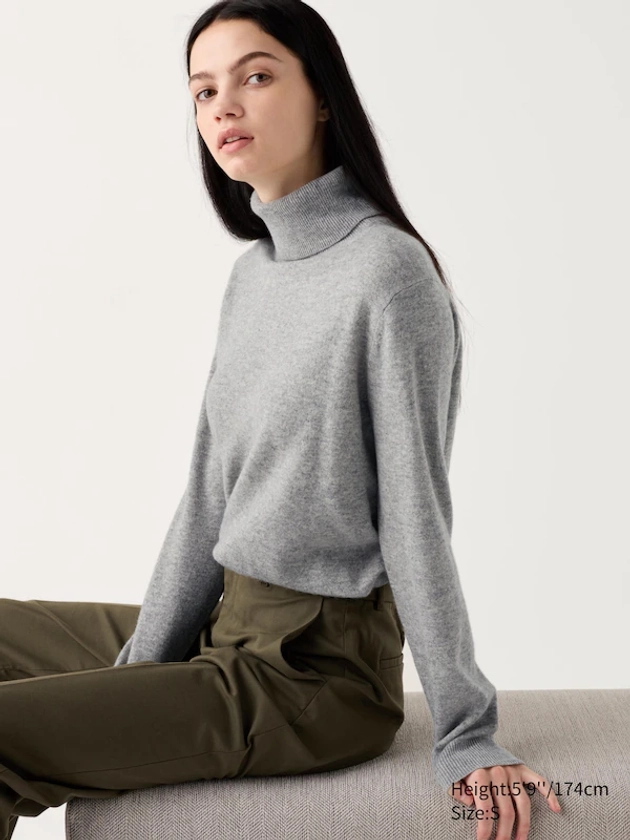 Pull en Cachemire Col Roulé pour Femme | UNIQLO FR