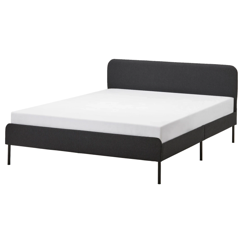 SLATTUM cadre de lit matelassé, Vissle gris foncé, 140x200 cm - IKEA