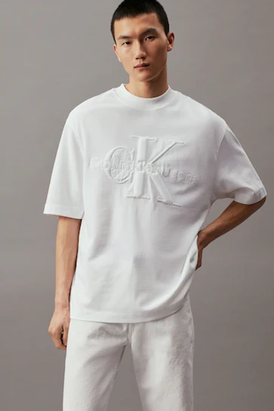 Buy Calvin Klein White Stitched Logo T-Shirt from the Next UK online shop