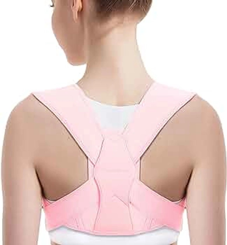 Vicorrect Posture Corrector for Women and Men, Adjustable Upper Back Brace for Clavicle Support and Providing Pain Relief from Neck, Shoulder, and Upper Back S-M (25"-35")