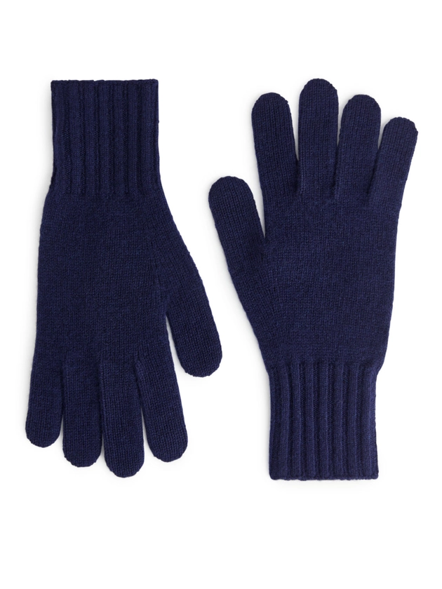 Cashmere Gloves - Dark Blue - ARKET WW