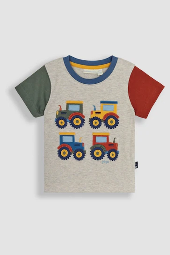 Buy JoJo Maman Bébé Natural Tractor Appliqué Motif T-Shirt from the Next UK online shop