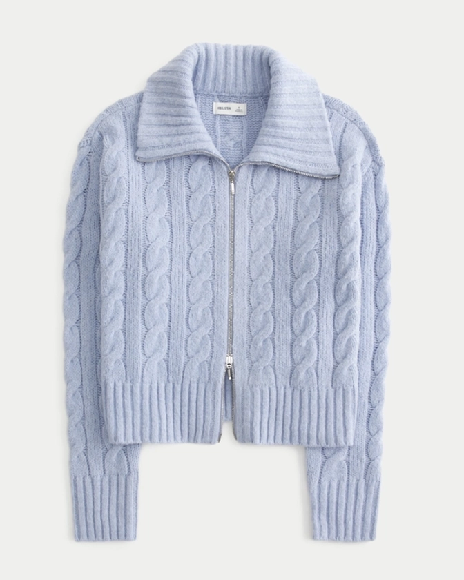 Women's Hollister Comfy Cloud Zip-Up Sweater | Women's Tops | HollisterCo.com