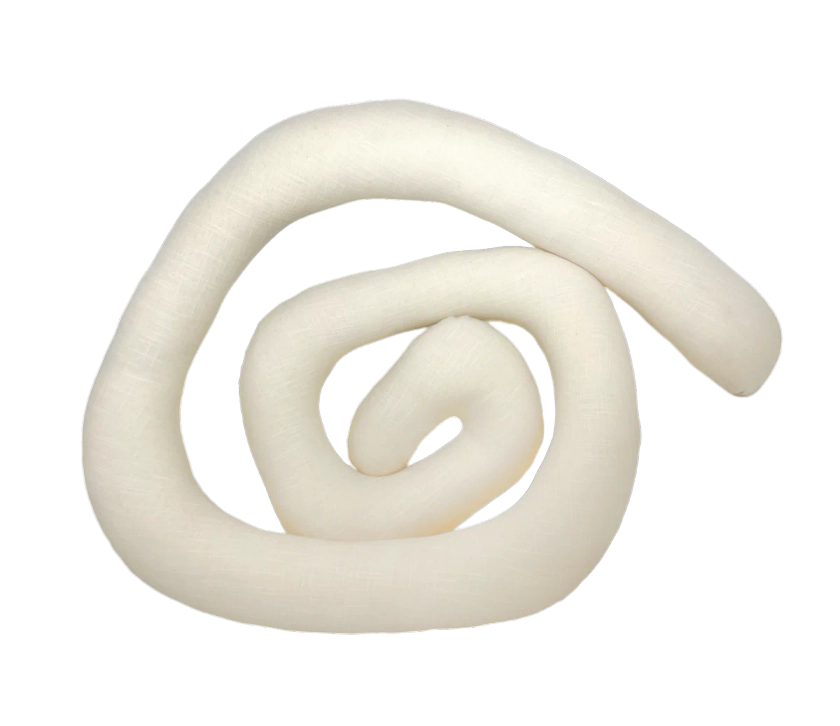 Cream Linen Spiral Pillow